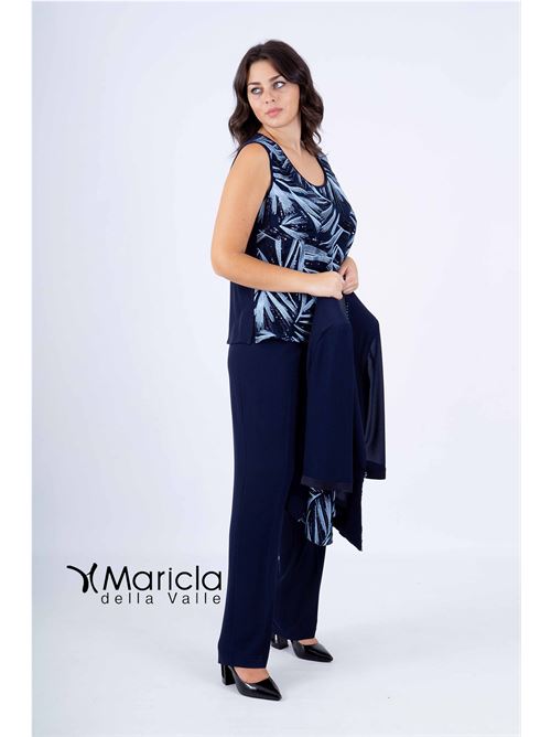 tailleur con ricamo PAOLA FORTI | PF3120/22BLU